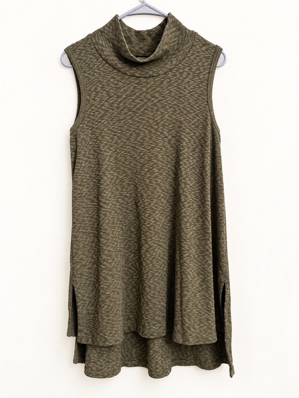 Cha Cha Vente Olive Cowl Neck Sleeveless Tunic | Large | New With Tags